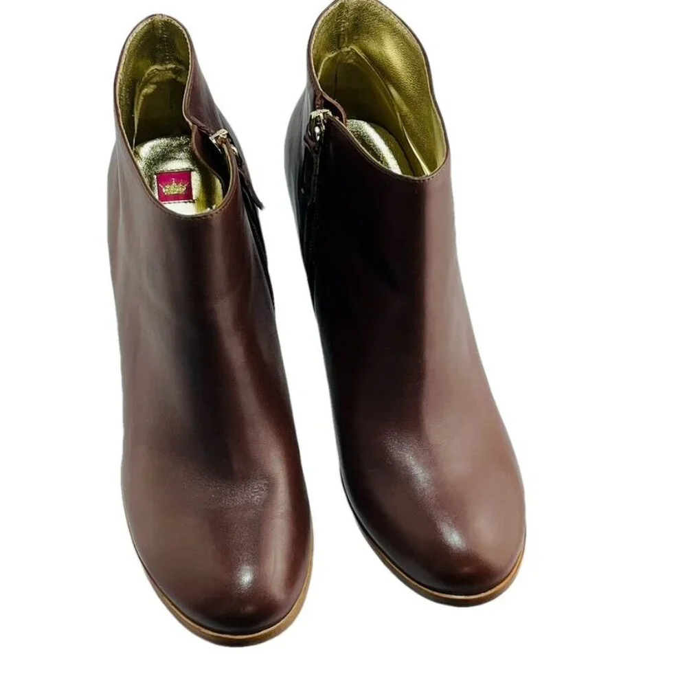 Elaine Turner Womens Brown Leather Ankle Boots Size 8.5 - Picture 2 of 13